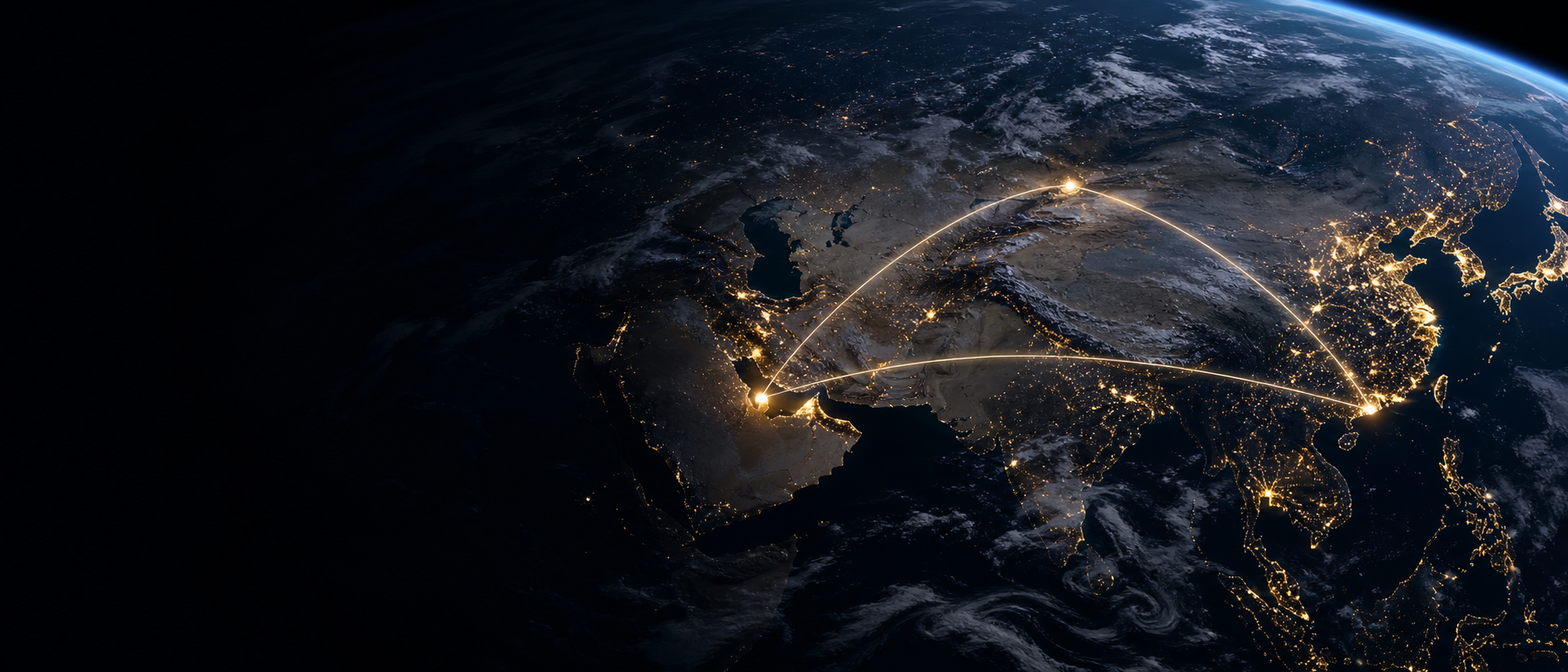 Network from Ningxia through Hong Kong to the Middle East